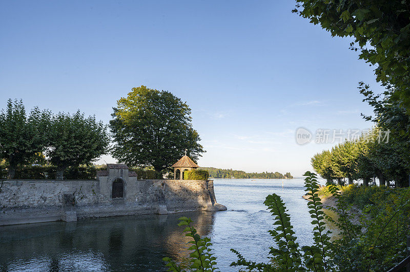 Alte Rheinbrücke in Konstanz on the shore of the Bodensee during summer